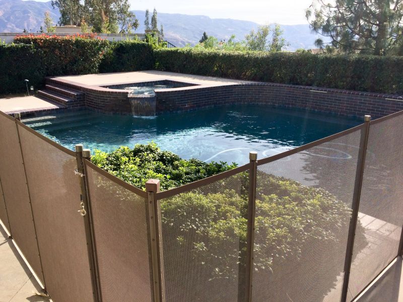 Wide View of Mesh Pool Fences